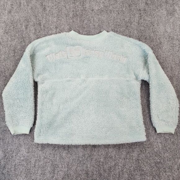 Disney World Sweatshirt Kids XL Teal Sparkle Spirit Jersey Youth Sherpa Fleece - Picture 3 of 16